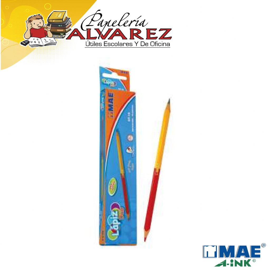 LAPIZ MAE BICOLOR DUO NEGRO/ROJO