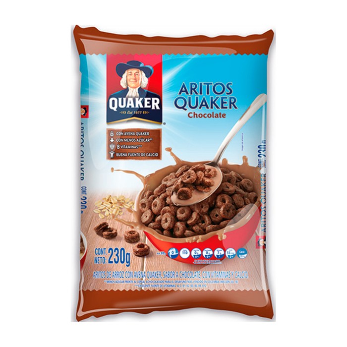 CEREAL ARITOS DE CHOCOLATE QUAKER*230GR