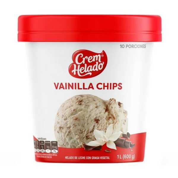 HELADO VAINILLA CHIPS CREM HELADO*600GRS