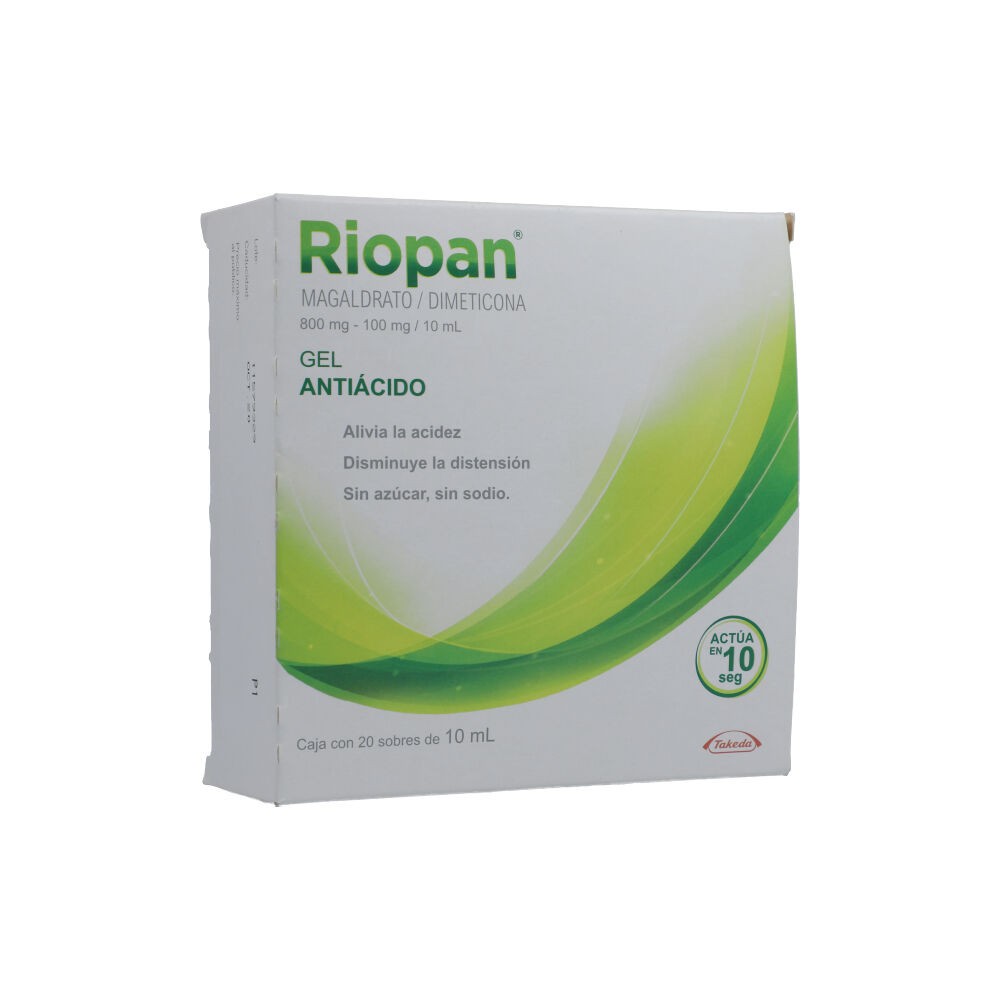 RIOPAN 800/100 MG GEL 10 ML X 20 SOB O 10 SOB