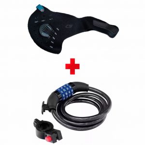 Combo Gw Mascara Antipolucion + Candado Espiral Gw Bicicleta