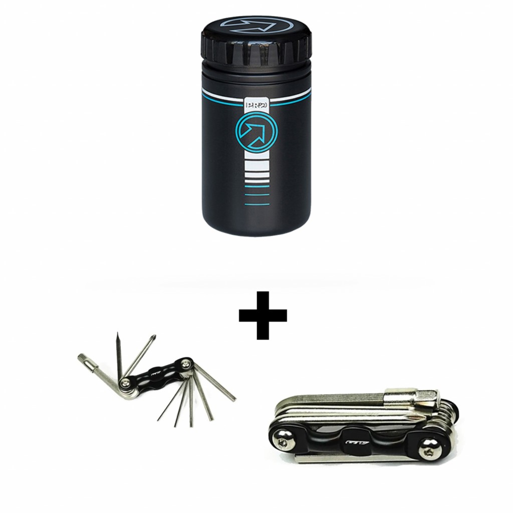 Combo Botella Porta Herramientas Pro + Llave Navaja 9func Gw