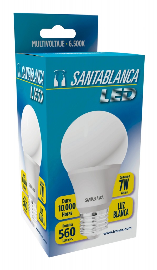 BOMBILLO LED LUZ FRIA 7W SANTA BLANCA