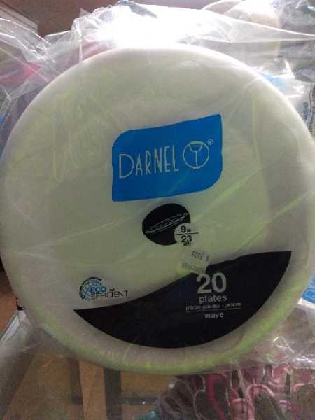Plato pando icopor sin divisiones 23cm x20 Darnel