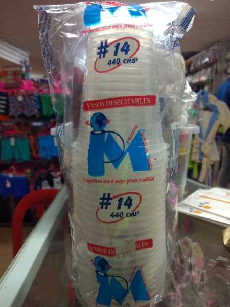 Vaso desechable #14 paquete x50 Plasticos de Medellin