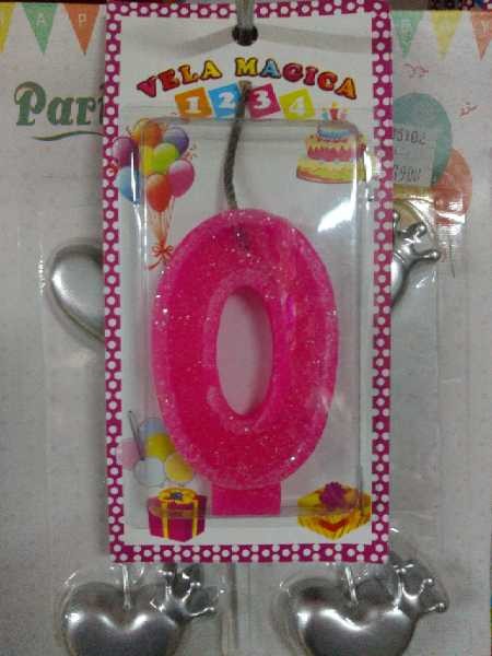 Vela numero 0 fucsia