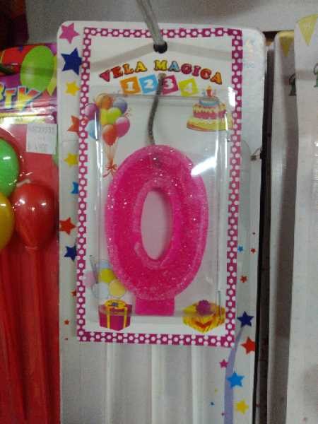 Vela numero 0 fucsia