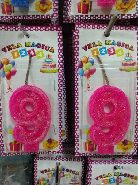 Vela numero 9 fucsia