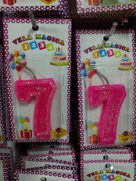 Vela numero 7 fucsia