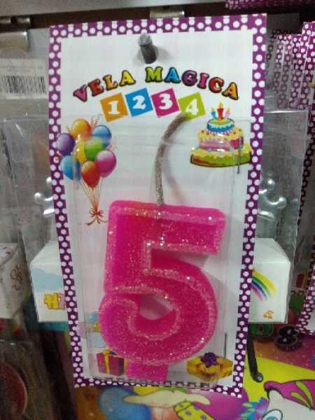 Vela numero 5 fucsia