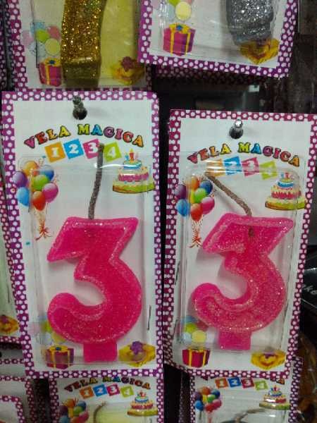 Vela numero 3 fucsia