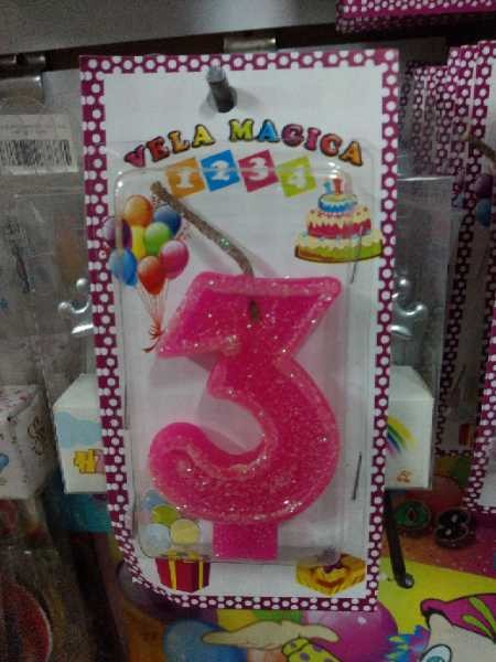 Vela numero 3 fucsia