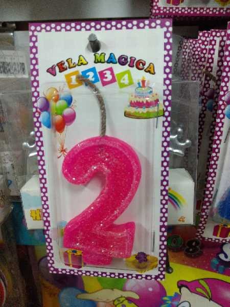 Vela numero 2 fucsia