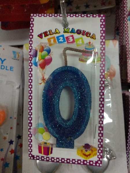 Vela numero 0 azul