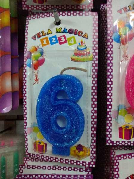 Vela numero 6 azul