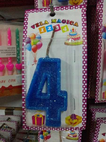 Vela numero 4 azul