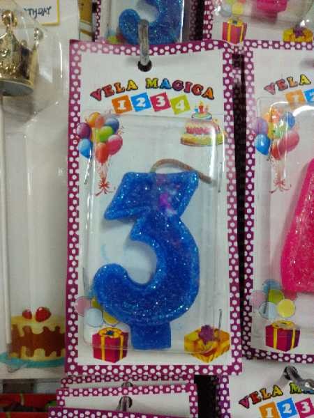 Vela numero 3 azul