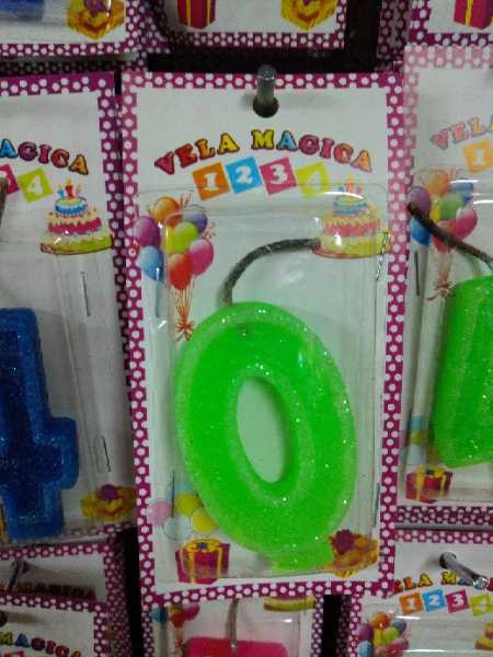 Vela numero 0 verde