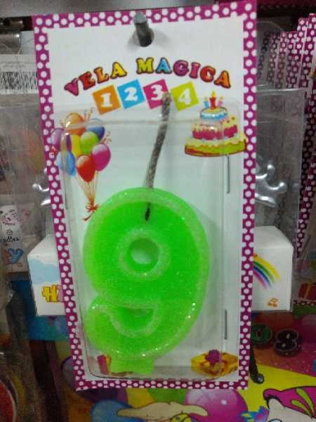 Vela numero 9 verde