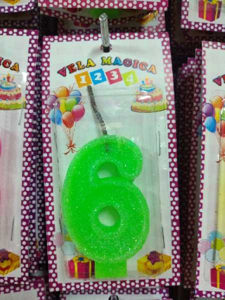 Vela numero 6 verde