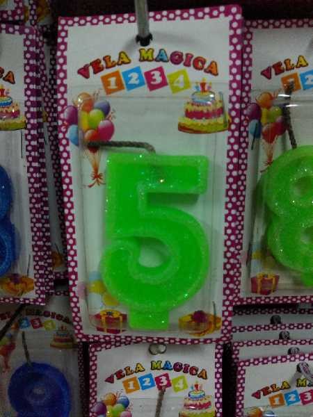 Vela numero 5 verde