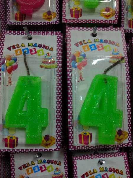 Vela numero 4 verde