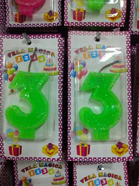 Vela numero 3 verde