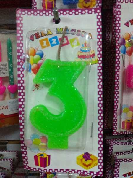 Vela numero 3 verde