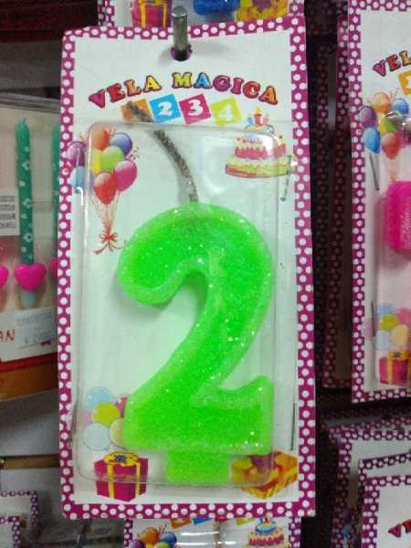Vela numero 2 verde