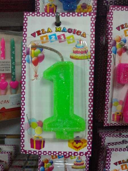 Vela numero 1 verde
