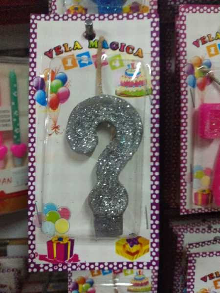 Vela numero ? plateado