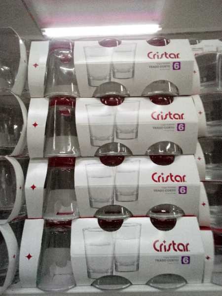 Copa aguardientera trago corto 1 1/2oz paquete x 6 Cristar