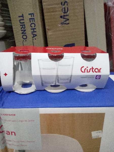 Copa aguardientera trago corto 1 1/2oz paquete x 6 Cristar
