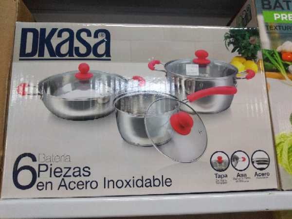Bateria para casa 6 piezas acero inoxidable Dkasa