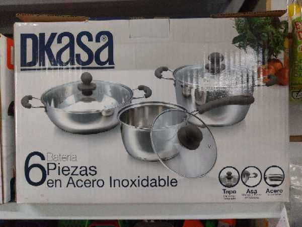 Bateria para casa 6 piezas acero inoxidable Dkasa