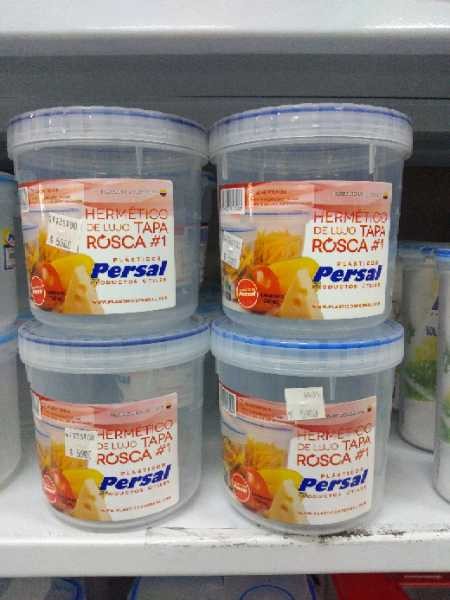 Recipiente hermetico de lujo tapa rosca redondo #1 Persal