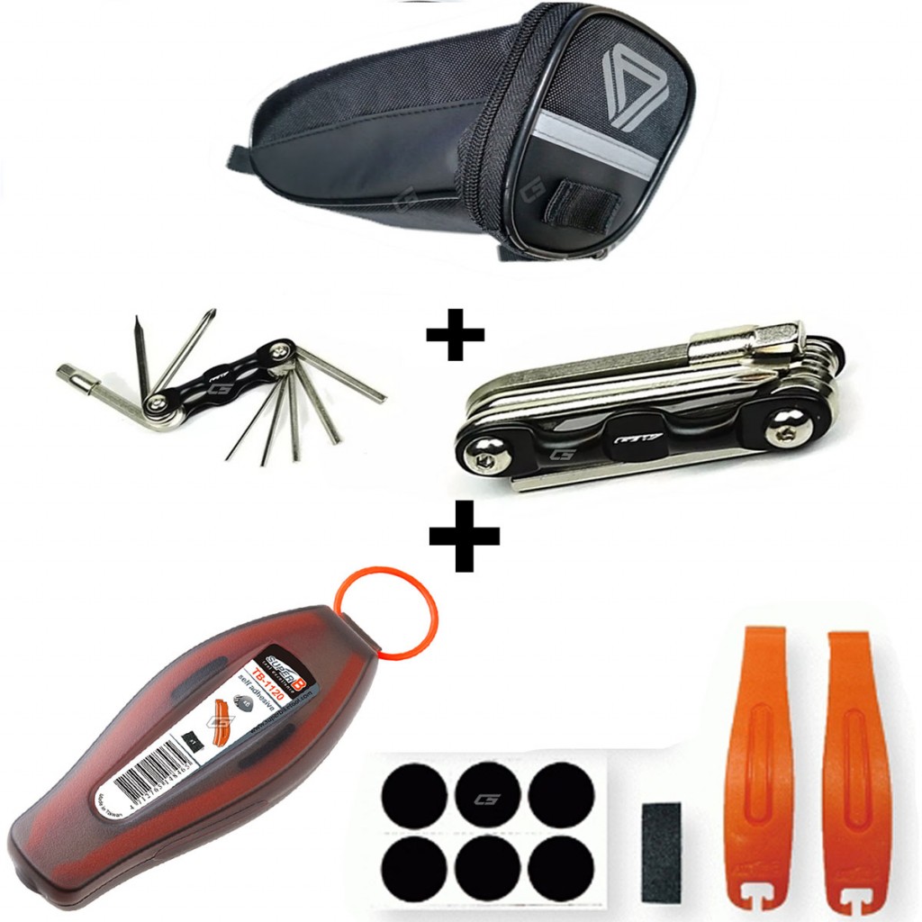 Combo Kit De Desvare + Herramienta + Bolso Mtb Ruta Ciclismo