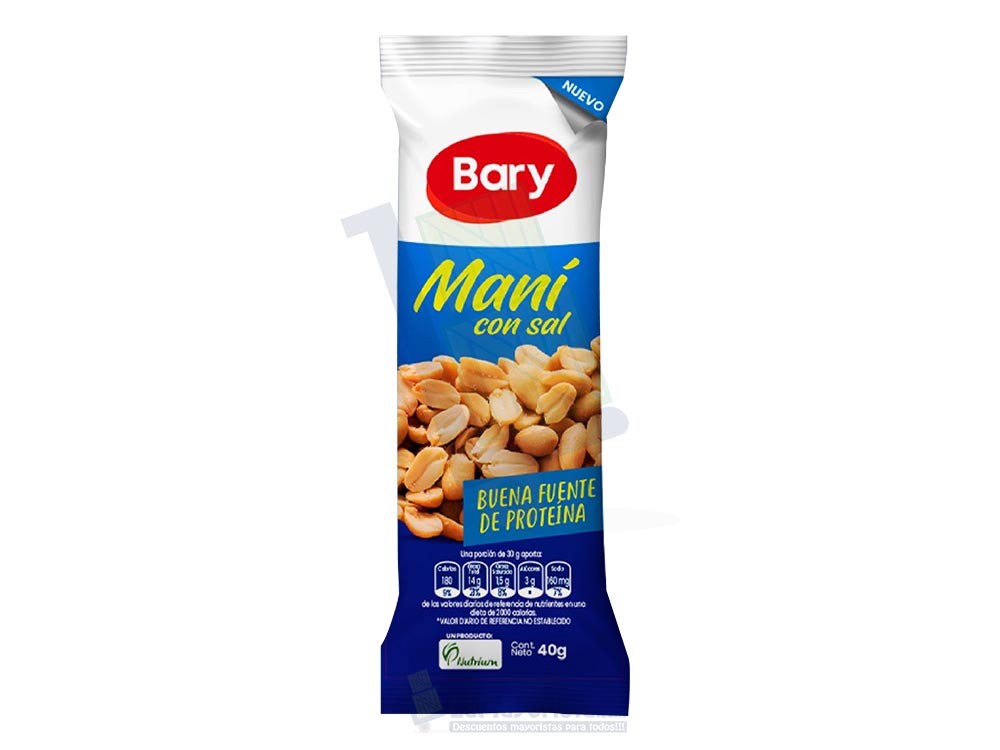 Maní Salado Bary 40 gr Ristra x 6 Paca X 6