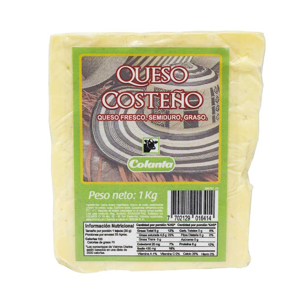 QUESO COSTEÃ�O COLANTA BLOQUE