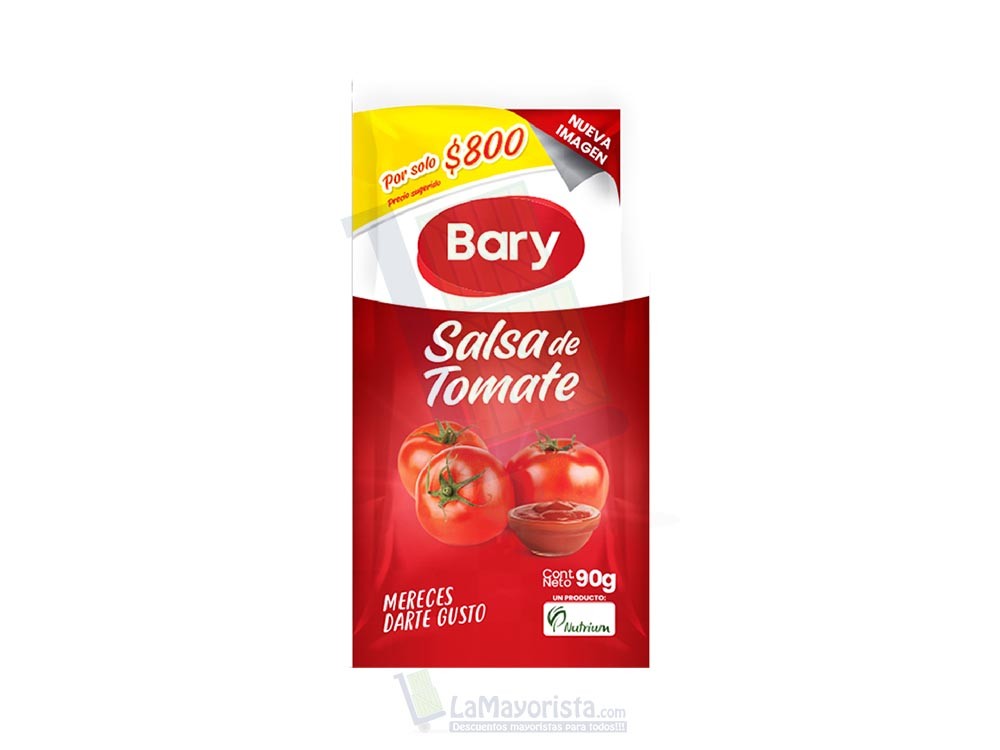Salsa de Tomate Bary Sachet x 90gr Paca X 12