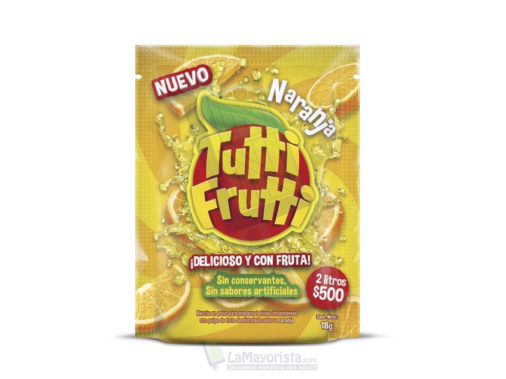 Tutti Frutti Naranja x 18 gr Paca X 16
