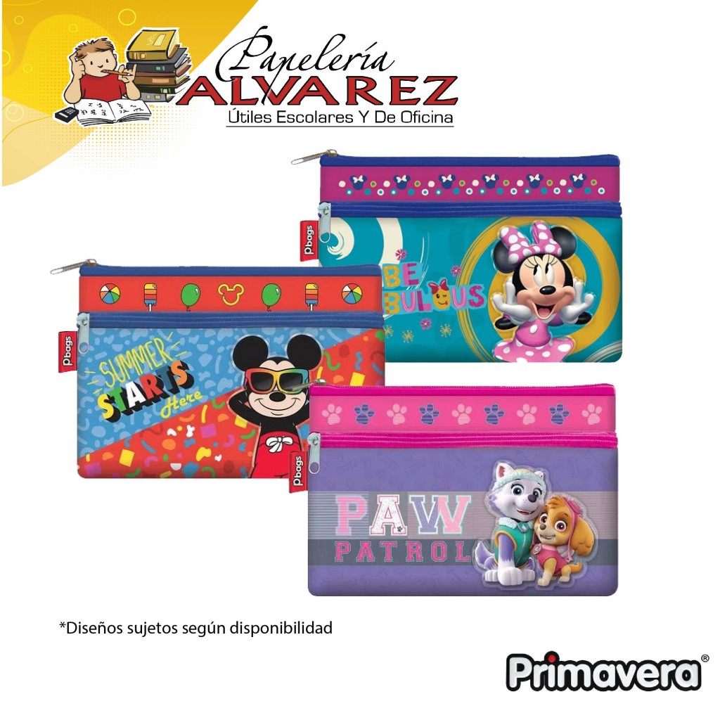 CARTUCHERA PRIMAVERA 2 CIERRES PERSONAJES