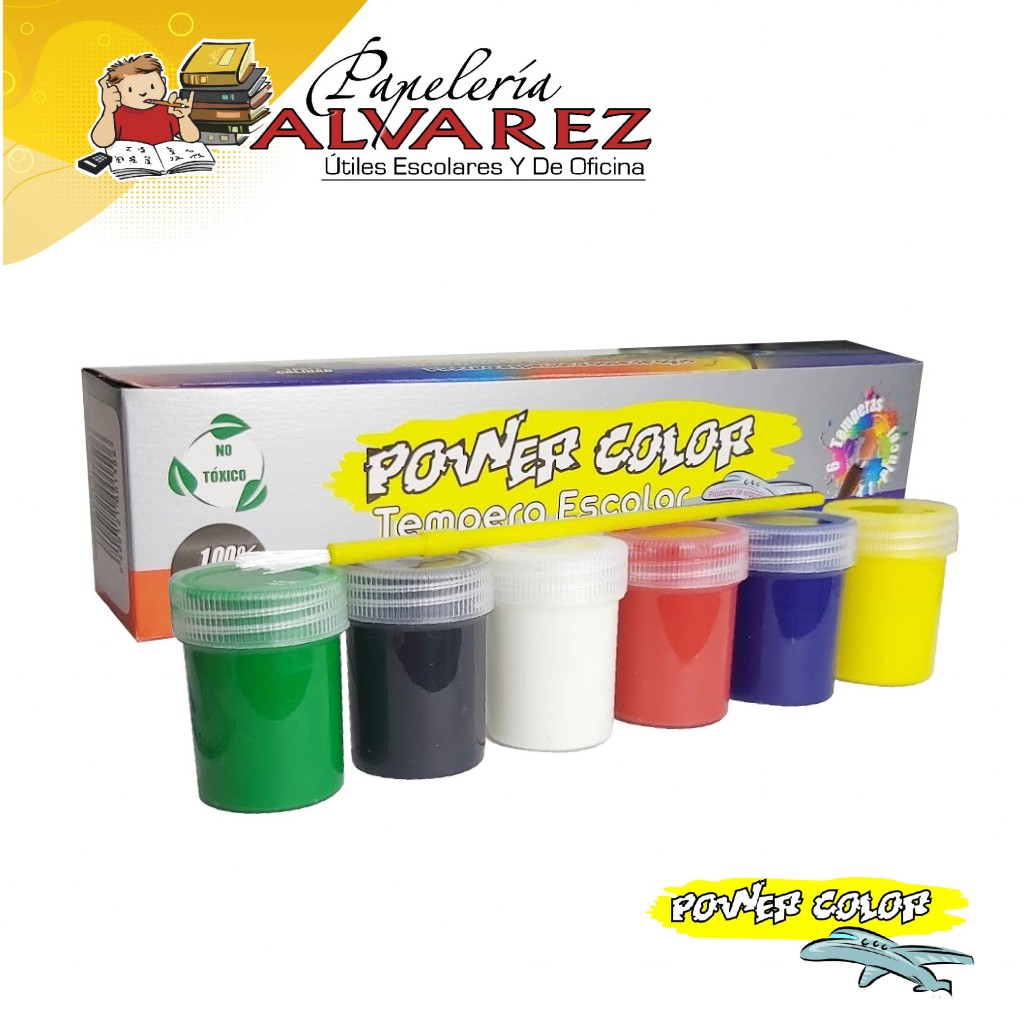 TEMPERA POWER COLOR ACRILICA X 6