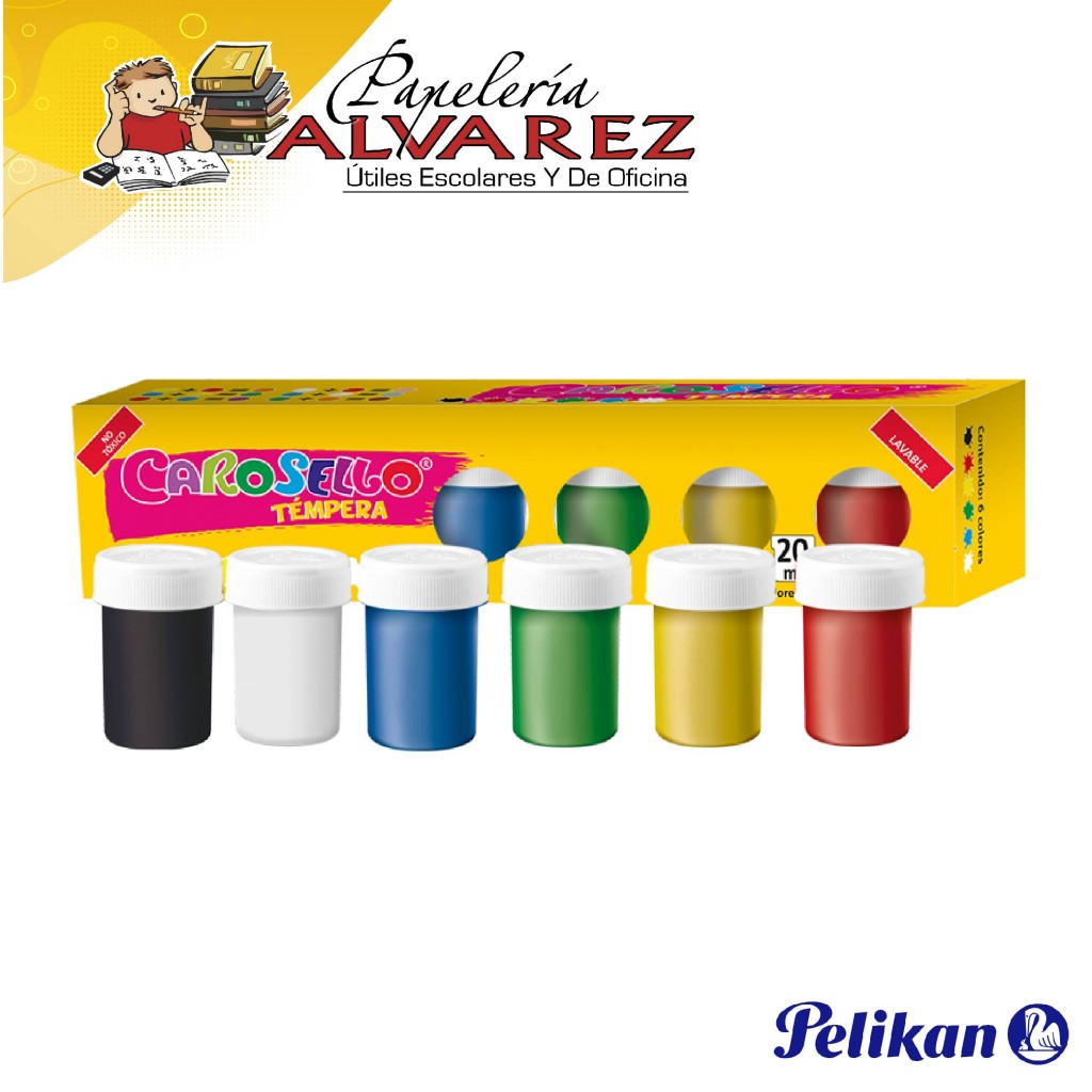 TEMPERA PELIKAN CAROSELLO X 6 COLORES