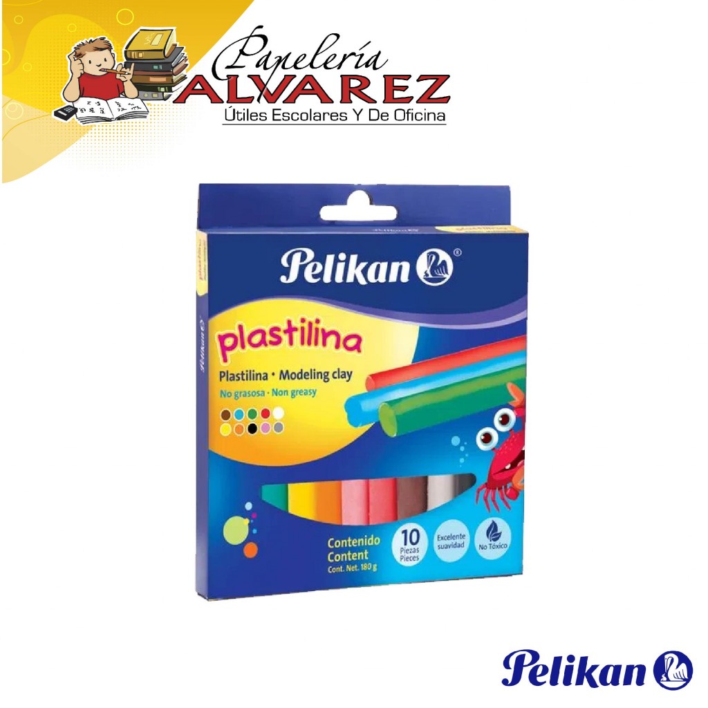 PLASTILINA PELIKAN X 10 180GR
