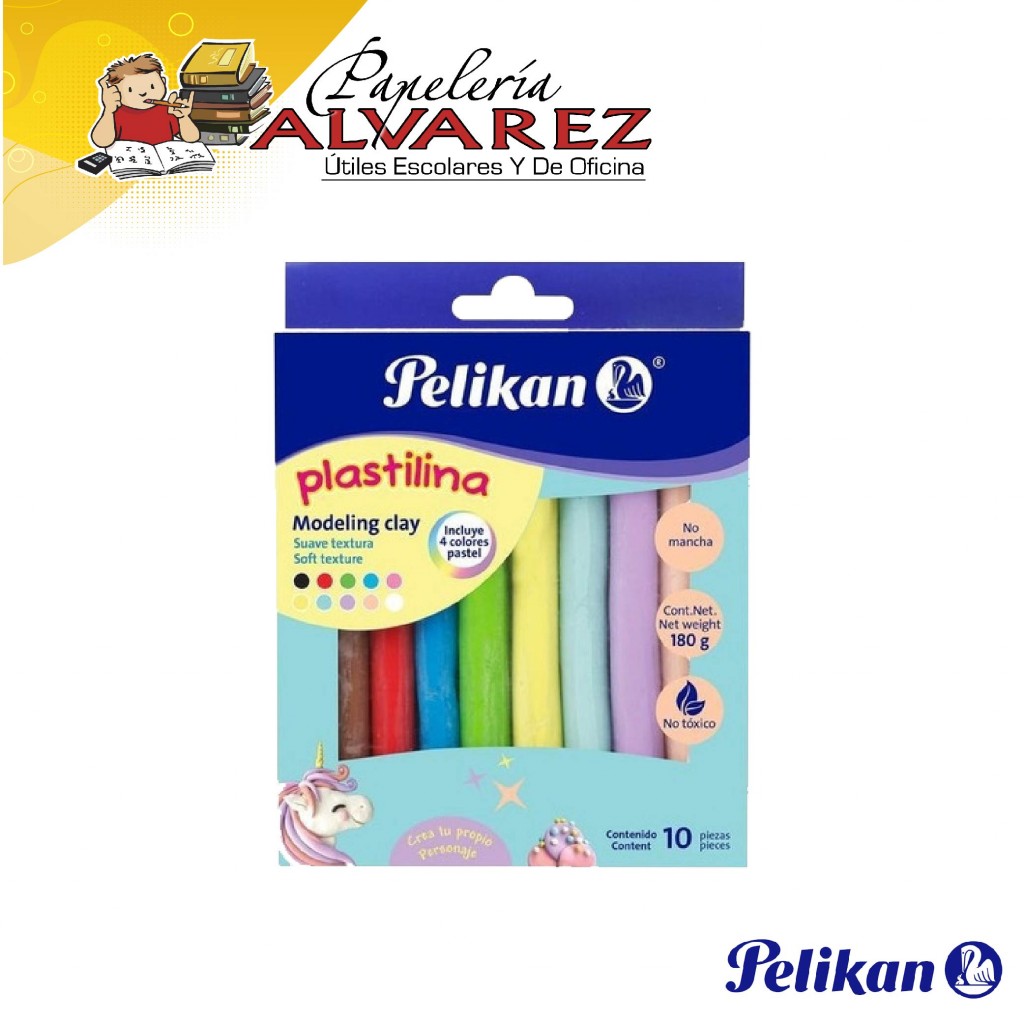 PLASTILINA PELIKAN PASTEL X 10 180GR