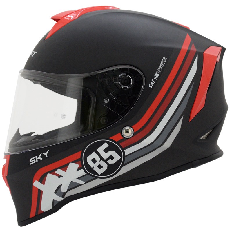 Casco Shaft 551 Sleeper Negro Mate Rojo Talla M