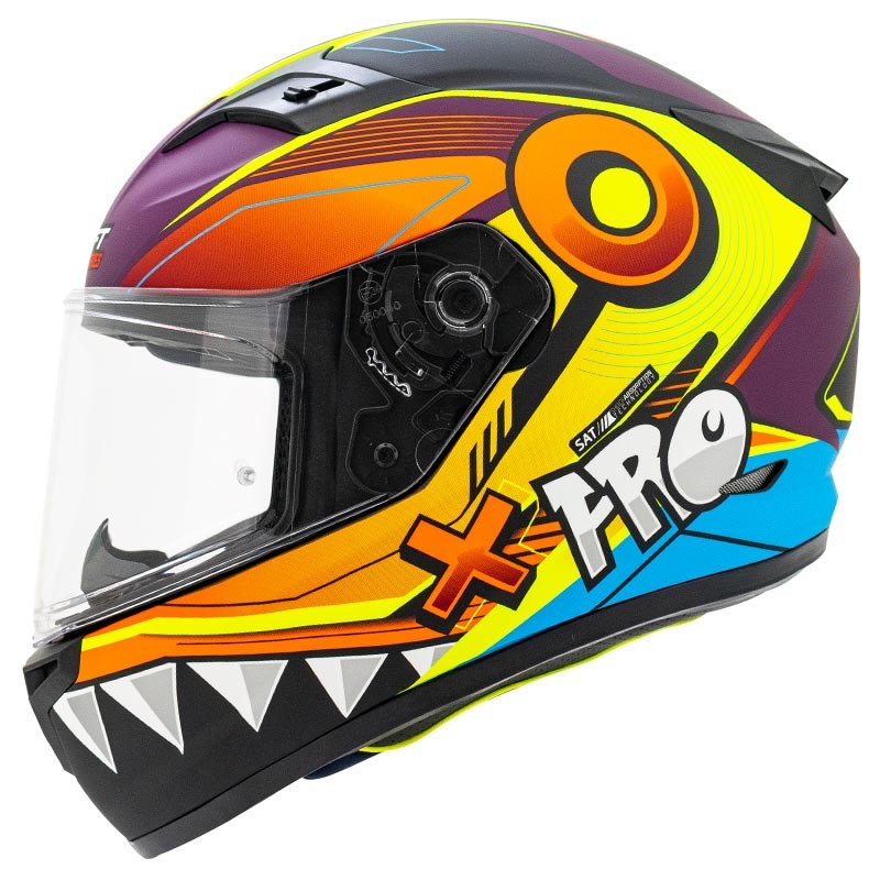 Casco Shaft Pro 545_Hunter Dralex Negro Mate Morado Neón Talla M
