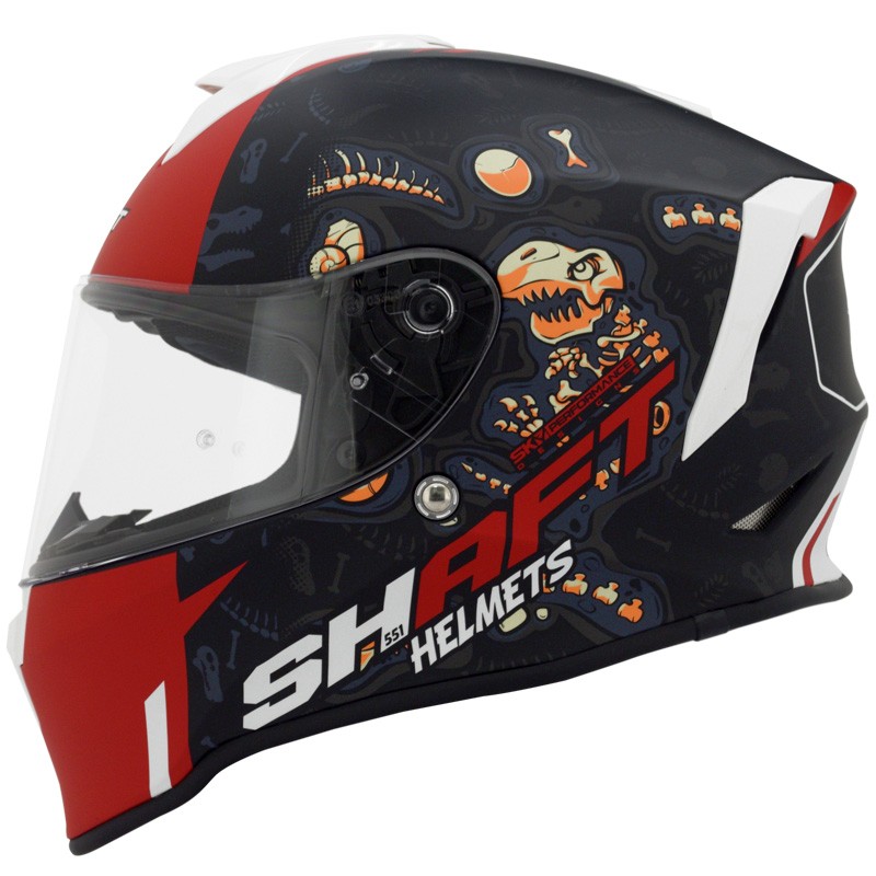 Casco Shaft 551 Fossil Negro Mate Rojo Talla M