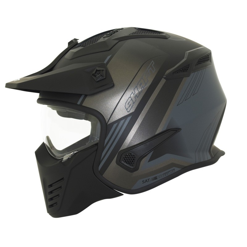 Casco Shaft 225_Pilot Kugan Negro Mate Gris Talla XL